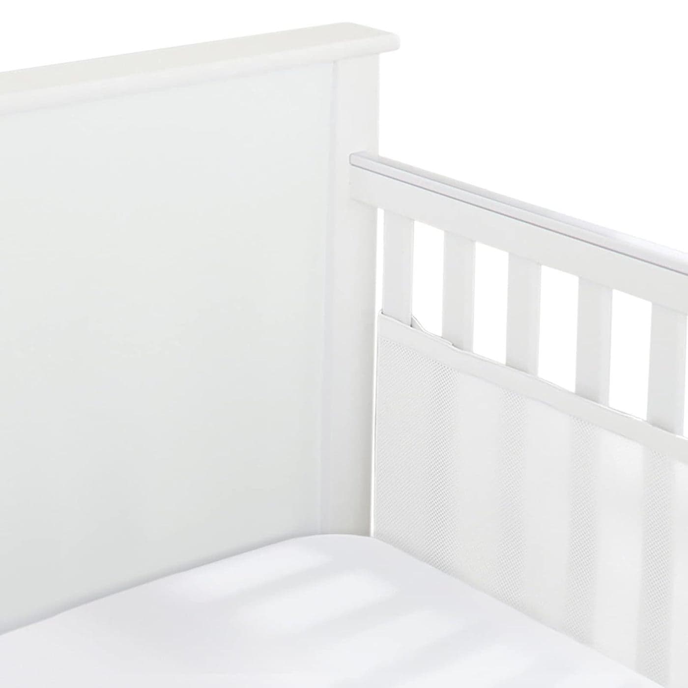 BreathableBaby Breathable Mesh Liner for FullSize Cribs Classic 3mm Mesh White Size 2FS Covers 2 Sides