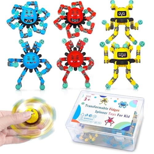 Easter Basket Stuffer for Boy Kids 6 Pack Fidget Spinner Toys ADHD Sensory Autism Airplane Car Travel Restaurant Road Trip Activities Autistic Cool Classroom Prizes Must Have Valentines Day Gift