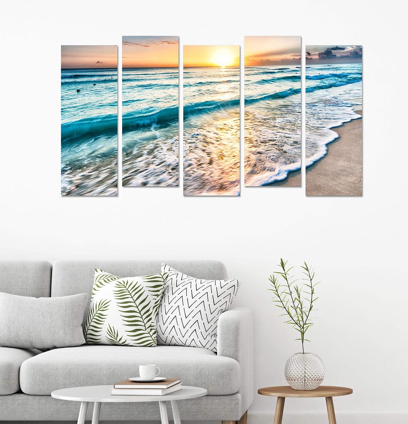 PAPER PLANE DESIGN Multiple Panel Beautiful Canvas Wall Painting for Living Room Ocean Breeze (27 x 50 Inch)