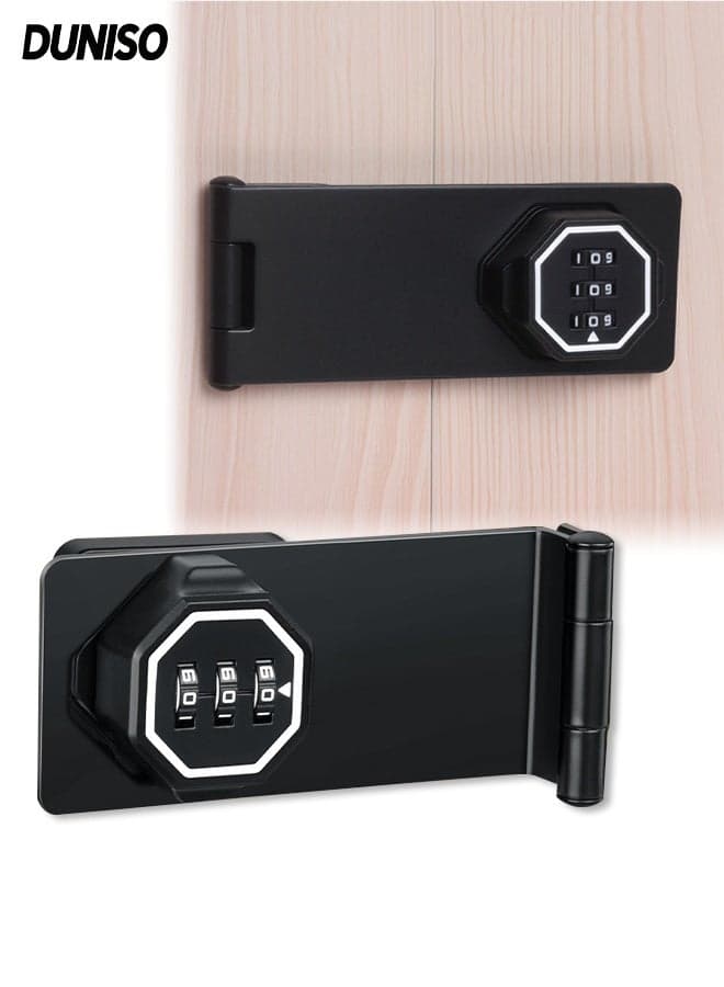 3-Digit Combination Cabinet Lock,Keyless Combination Lock,Zinc Alloy Safety Lock,Cabinet Door Latch,with Noctilucent,Rust-Resistant,Sturdy and Durable,for Kitchen, Cupboard, Drawer