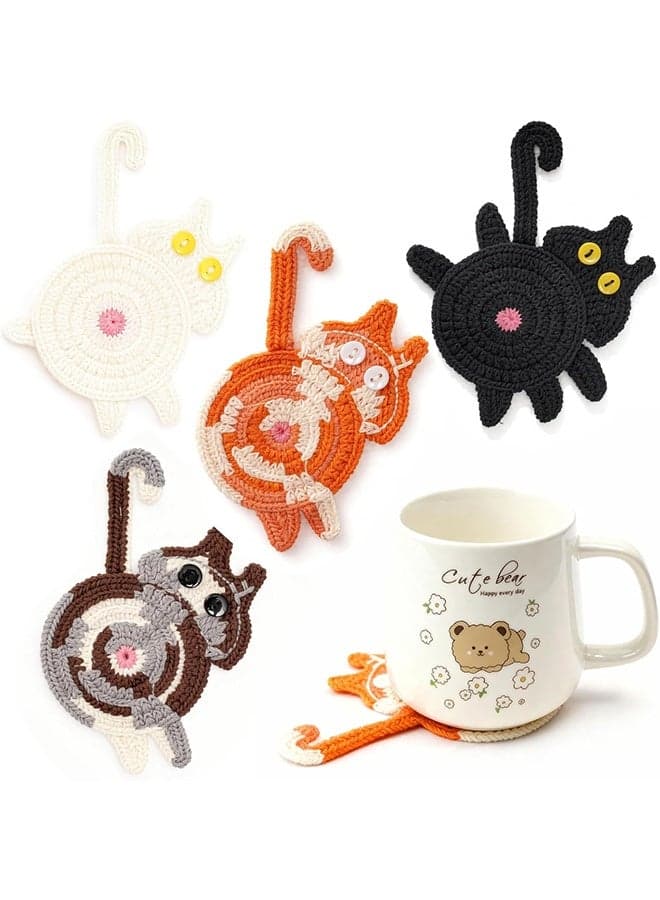 Coasters Set of 4,Stocking Stuffers for Women,Cute Coffee Coaster for Home Decor Tabletop Protection Suitable for Kinds Cups,Birthday Gifts for Women,Mom,Her,Friends, Coworkers, Wife, Daughter, Sister