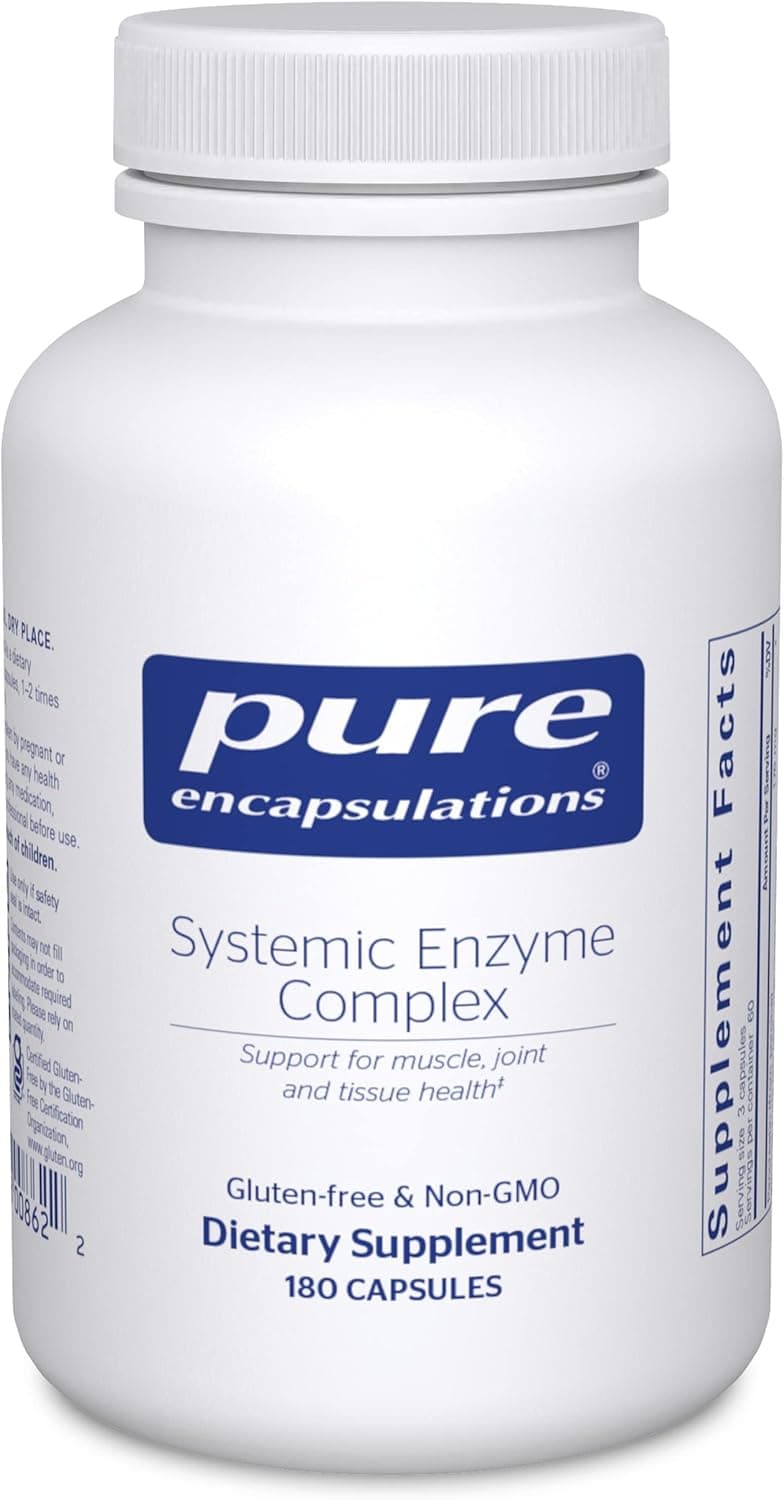 Pure Encapsulations Systemic Enzyme Complex Supports Muscle Recovery Joint Health for Immune Health Gluten Free NonGMO 180 Capsules
