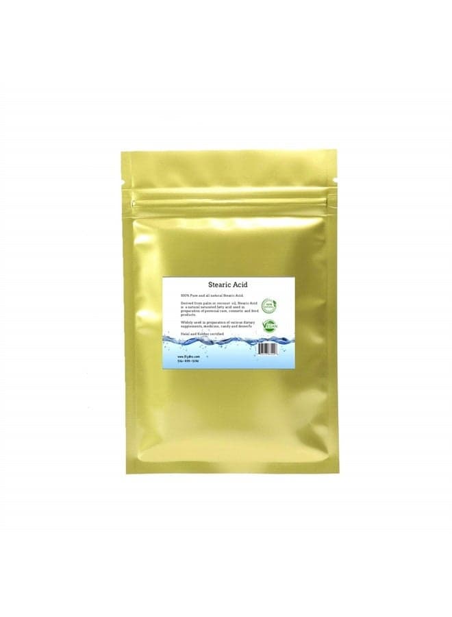 Stearic Acid (Triple Pressed) - Food and Cosmetic Grade - All Natural - Halal (1/2lb) - 8oz