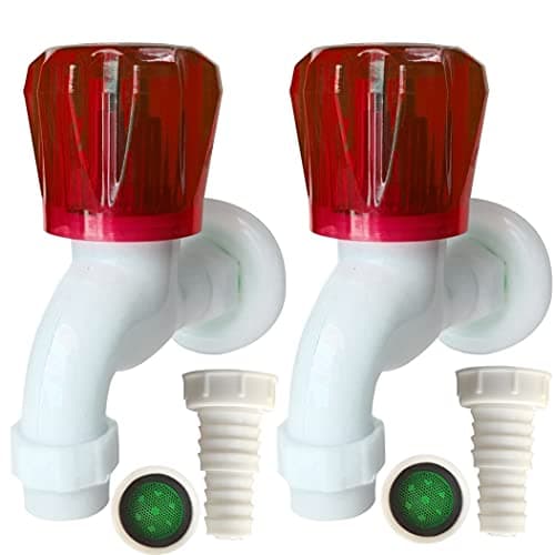 Techhark ® Polished ABS Plastic Based Multi-Use Water Tap ( White, Pack of 2)