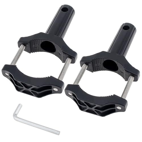 Windance 2pcs Motorcycle Bumper Clamp Bracket, Driving Fog Lights Holder, Auxiliary Lights Mounting, 360 Degree Adjustment Horizontal Bull Bar Mounting Bracket (Black 2PCS)