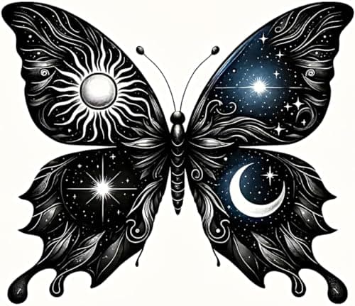 2PCS 59 X59 inches butterflyl Sticker Sun Moon Stars Design for Car Laptop Luggage MultiSurface A07