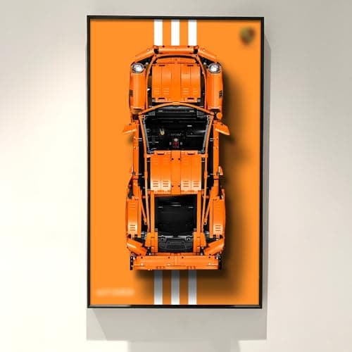 WETCEAOM Display Wallboard Compatible with Lego Technic Peugeot 9X8 24H Le Mans Hybrid Hypercar 42156 Race Car Display Wall Frame Gift Ideas Compatible with Lego Car Wall Mount Lover No Model