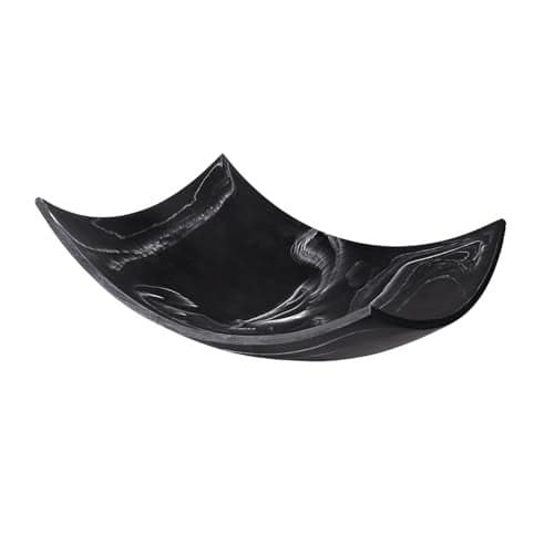 Creative Scents Black Marble Look Decorative Bowl, Coffee Table Decor for Living/Dining Room, Modern Black Catch-All Key Dish Decorations for Entryway, Black Decor - Fruit Bowl for Kitchen Counter