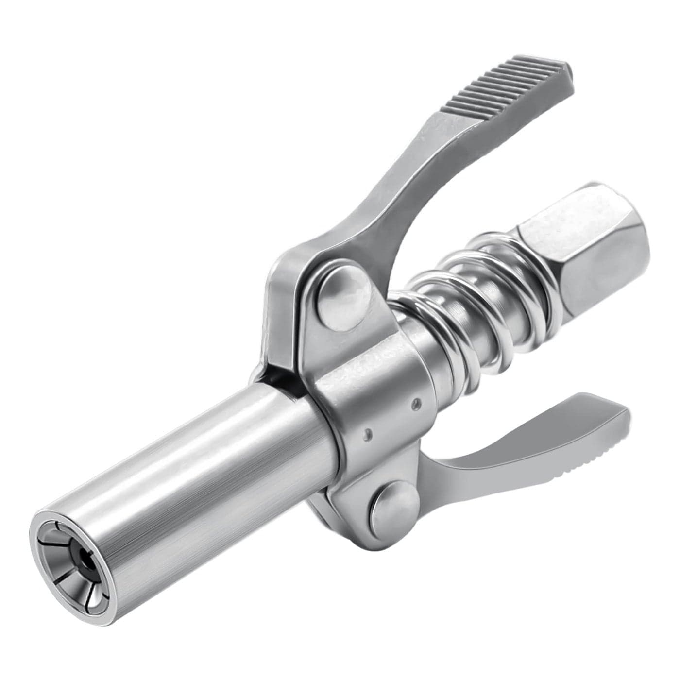 COMVIEE Grease Gun Coupler Double Handle Quick Lock Release Grease Tips Ends Couplers Rated 10000 PSI Compatible with All Grease Guns 18 NPT Fittings 1PC