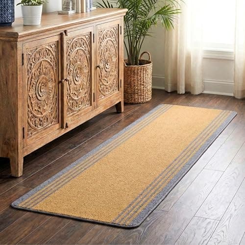 Saral Home Power Soft PP Yarn Durable & Washable Multipurpose Runner for Home/Kitchen/Living Area/Lobby/Office Entrance with Anti Skid Backing (Gold, 40 Cm X 240 Cm)
