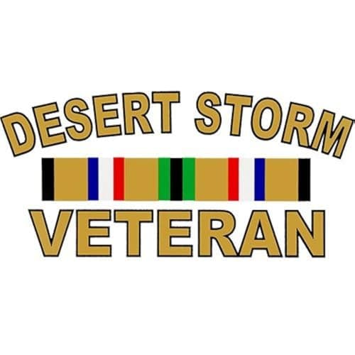 Desert Storm Veteran with Campaign Ribbon 5.25"x2.5" Decal