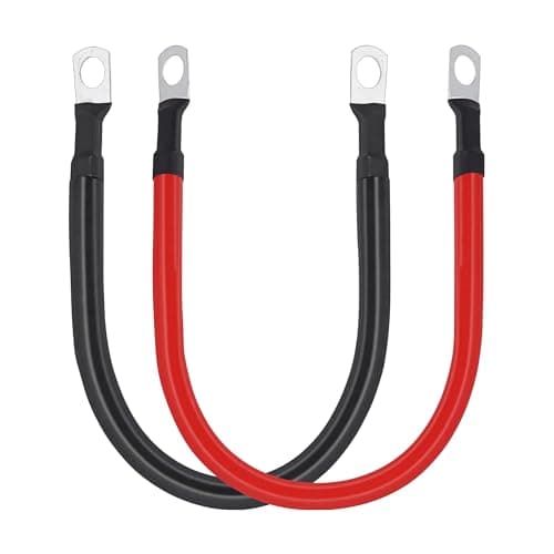 A ABIGAIL 2 AWG Battery Cable 2Gauge Pure Copper Battery Inverter Cables with 516 in Lugs Both Ends Power Inverter Wire Set for Automotive Solar Power Inverter Marine Boat RV Car Motorcycle 1FT