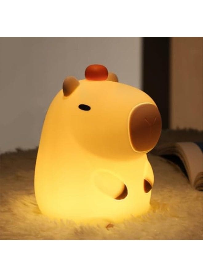 Silicone Capybara Night Lights, Capybara Animal Lamp, Portable USB Rechargeable Animal Lamps, Touch Control Lamp, Silicone Night Light with Timing Function for Home Decor
