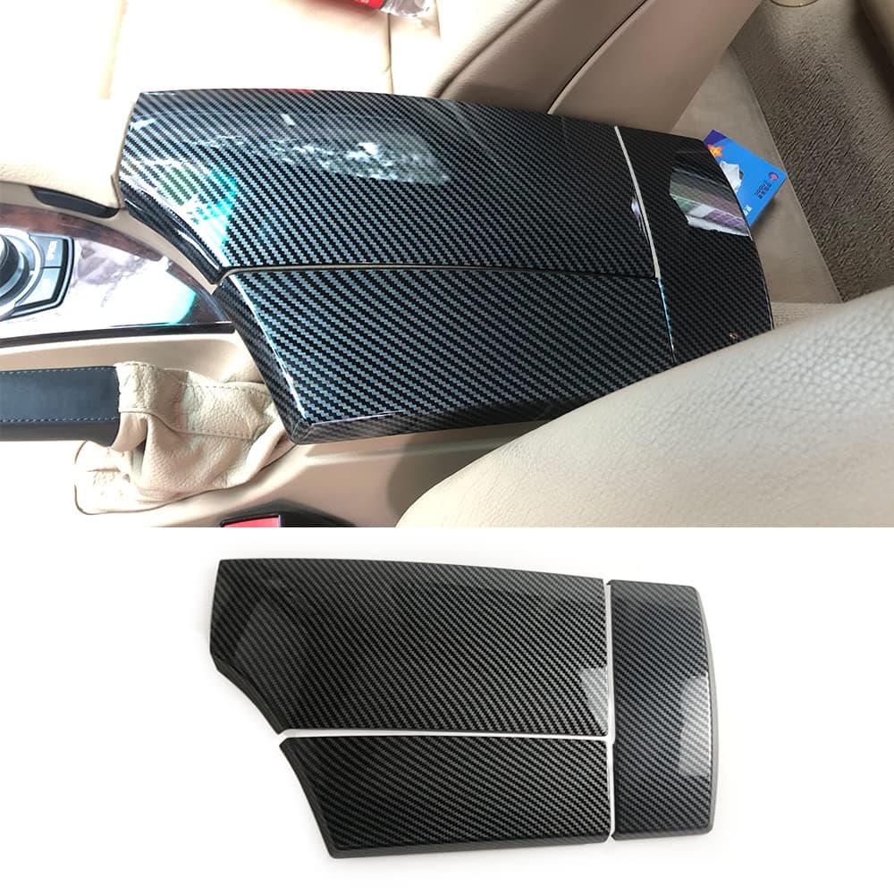 CHUANGHUI for BMW 5 Series E60 E61 20042010 Carbon Fiber Color Car Interior Center Armrest Box Cover Console Box Storage Box Trim Covers 525i 528i 530i 535i 550i