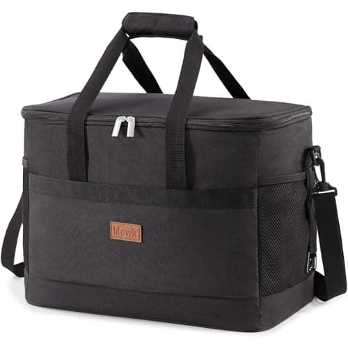 Lifewit Cooler Bag 50 Cans Collapsible and Insulated Large Lunch Bag Leakproof Soft Cooler Portable for Camping/BBQ/Family Outdoor Activities, Black