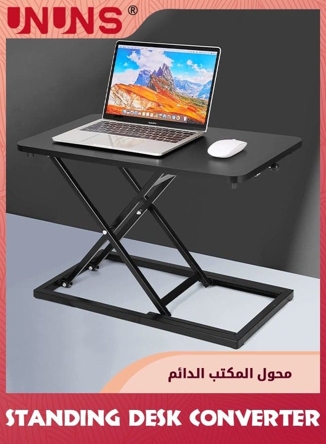 Height Adjustable Standing Desk Converter,Stand Up Desk Converter For Home Office,Gas Spring Computer Workstation For Monitor Or Laptop
