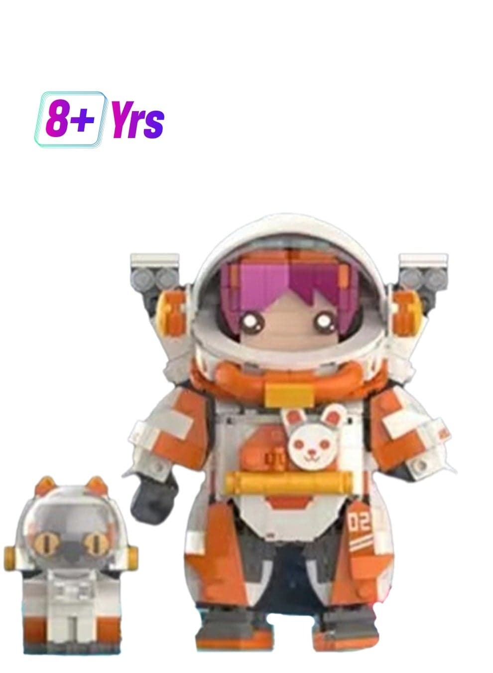 Orange Astronaut Spaceman Model Set Building Blocks Leisure Decompression Assembly Toys Children Adult Home Decorations
