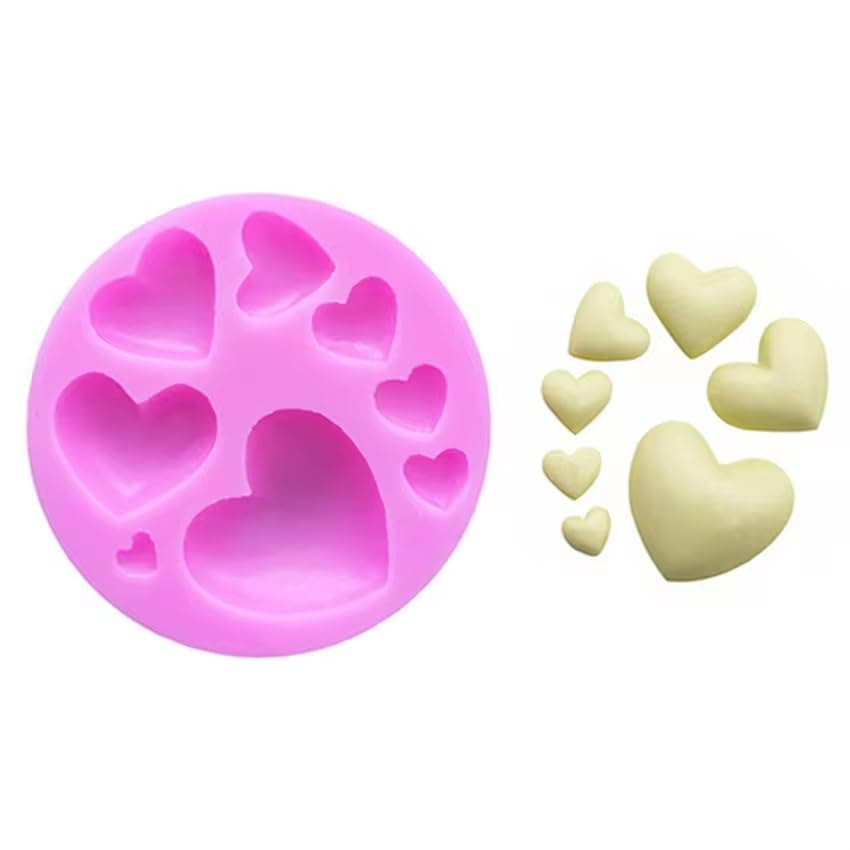 Heart Shape Fondant Mould for Cake Decoration Multiple Size Heart Shape Chocolate Mold Cake Decorating Silicone Mould