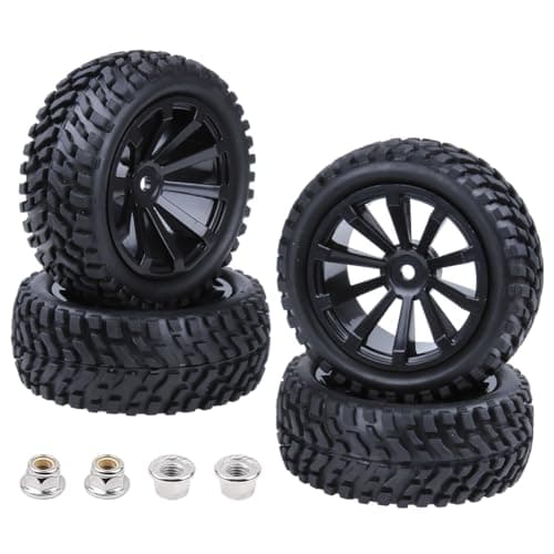 HobbyPark Outer Diameter 2.99 inch / 76mm Rubber RC Car Tires & Wheel Rims Foam Inserts 12mm Hex Hub (4-Pack)