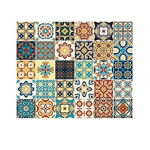PAPER PLANE DESIGN Tile Sticker Size 6 inch x 6 inch x 36 pcs - Multi Colour (Pattern-3)