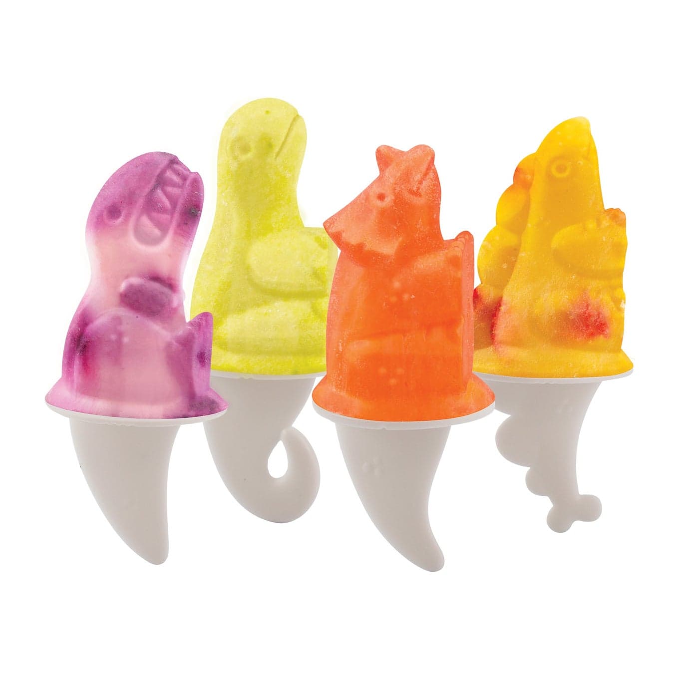 Tovolo Silicone Popsicle Molds with Sticks Dino Ice Pop Molds with 4 Cavities for Homemade Flavored Ice Pops Frozen Snacks Popsicle Maker with DripGuards Dishwasher Safe BPAFree
