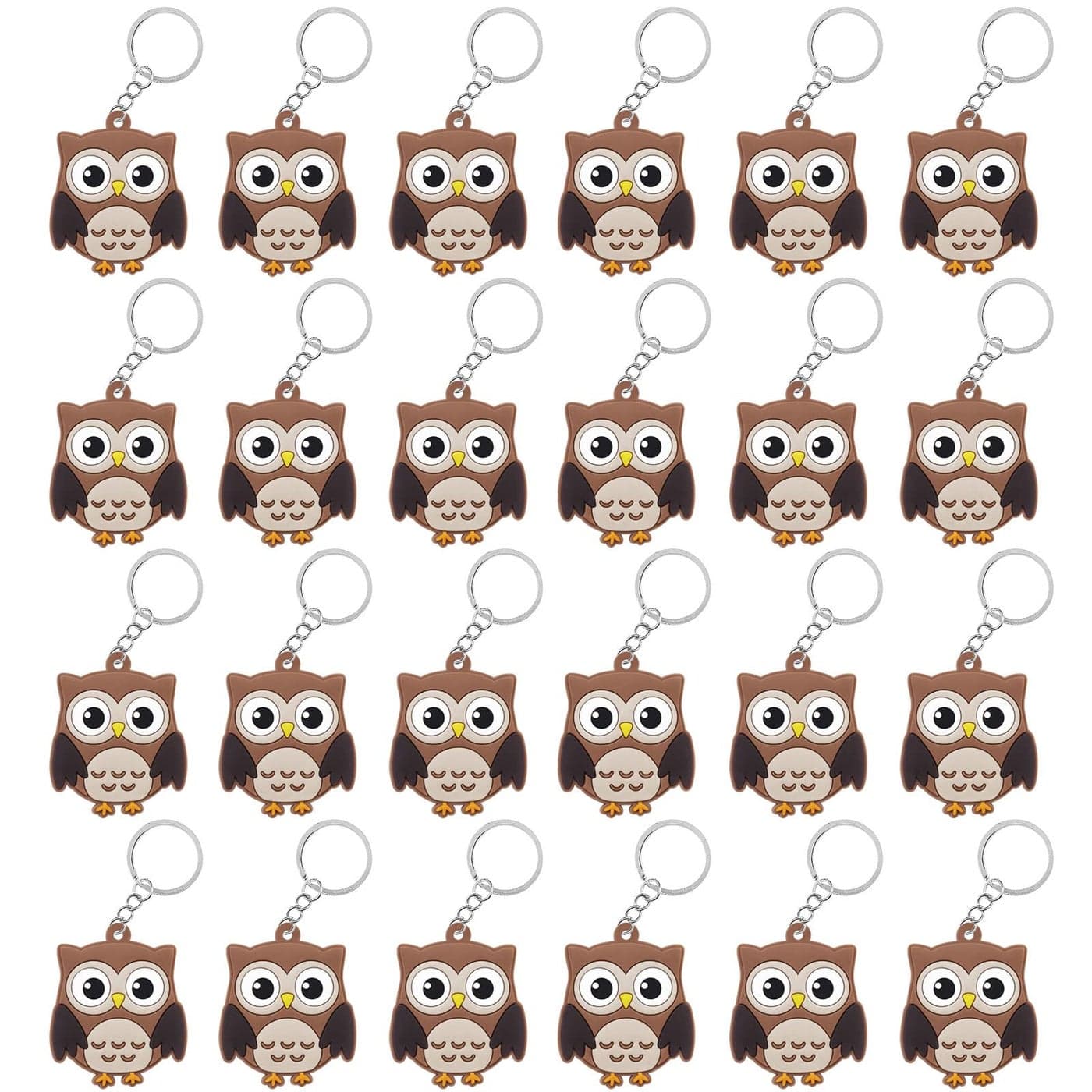CiciBear 24 Pack Owl Keychains Forest Jungle Safari Themed Party Decoration for Guests Kids Birthday School Party