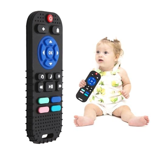 Hooku Silicone Teething Toys for Babies 06 Months Teethers for Babies 612 Months Remote Teether for Baby Sensory Toys for Babies Baby Chew Toys