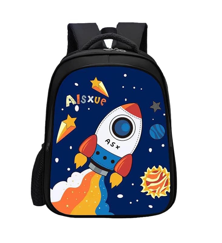 Frantic Waterproof Polyester 26 L 2 Compartment School Backpack With Pencil/Staionery Pouch School Bag Class 1 to 8 Daypack Picnic Bag For School Going Boys & Girls(BK_Black_ASX_Rocket_24_B)