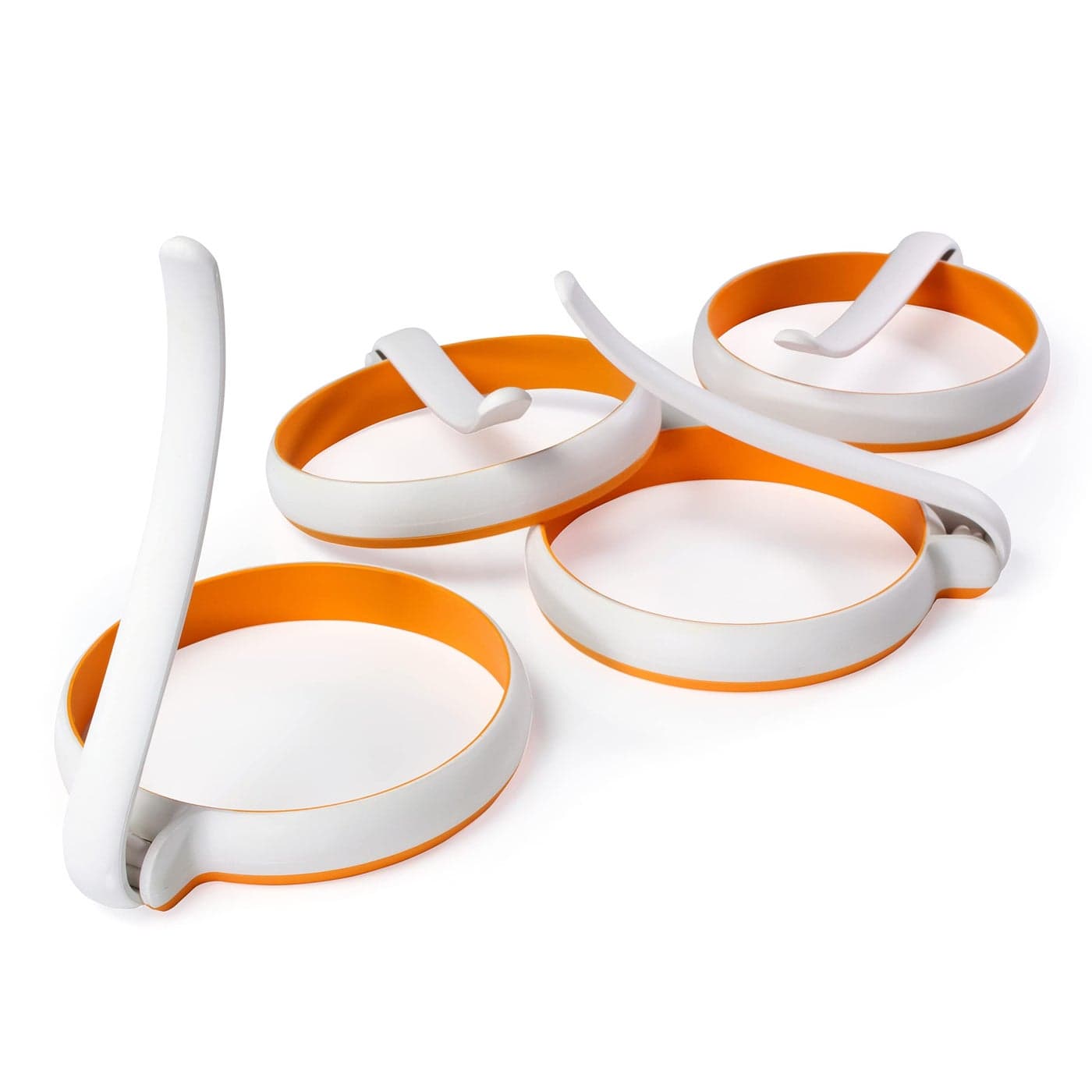 STIRLEX 4inch Silicone Fried Egg Rings Set 4pack Round Mold for Pancakes Breakfast Sandwich Nonstick