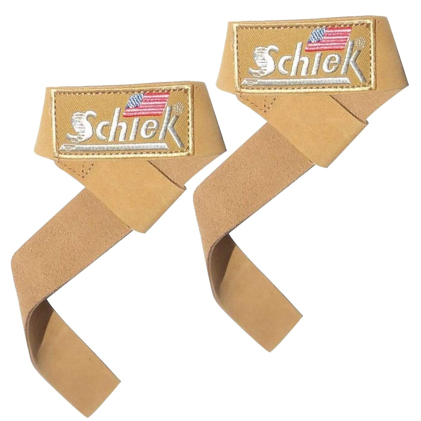 Schiek Sports Model 1000LLS Leather Weight Lifting Straps (Tan)