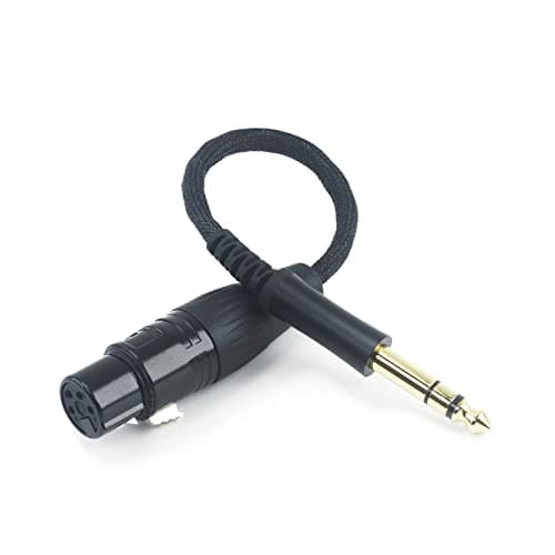 NewFantasia 1/4" TRS 6.35mm Male to 4-pin XLR Balanced Female Headphone Audio Adapter Cable 6N OCC Copper Single Crystal Silver Plated Wires