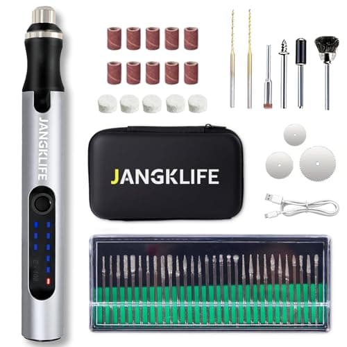 JANGKLIFE USB Rechargeable Engraving Pen with 42 Bits, Mini Rotary Tool kit,Engraver for Wood, Metal, Glass, and Plastic - Ideal for DIY, Jewelry, and Model Making
