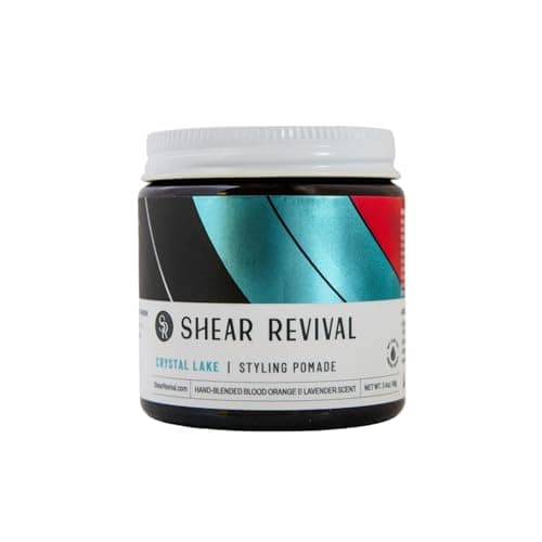 Shear Revival Crystal Lake Cream Pomade Mens Hair Styling Medium Hold Natural Finish Infused with Aloe Leaf Juice Carnauba Wax Mango Butter Deeply Conditions Hair Scalp Hydrates 34oz