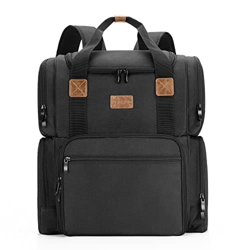 BAFASO Cosmetic Bag with 3 Inner Removable Pouches, Travel Makeup Bag with Multiple Pockets, Black