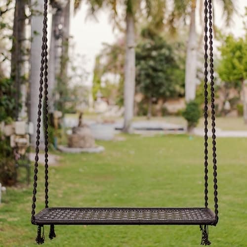 Patiofy Polyester Swing For Adults/Jhula For Adults/Premium 2 Seater Swing For Adults/Swing Chair/Swing For Living Room/Hammock Hanging Swing For Balcony/Jhoola With Hanging Kit- Brown