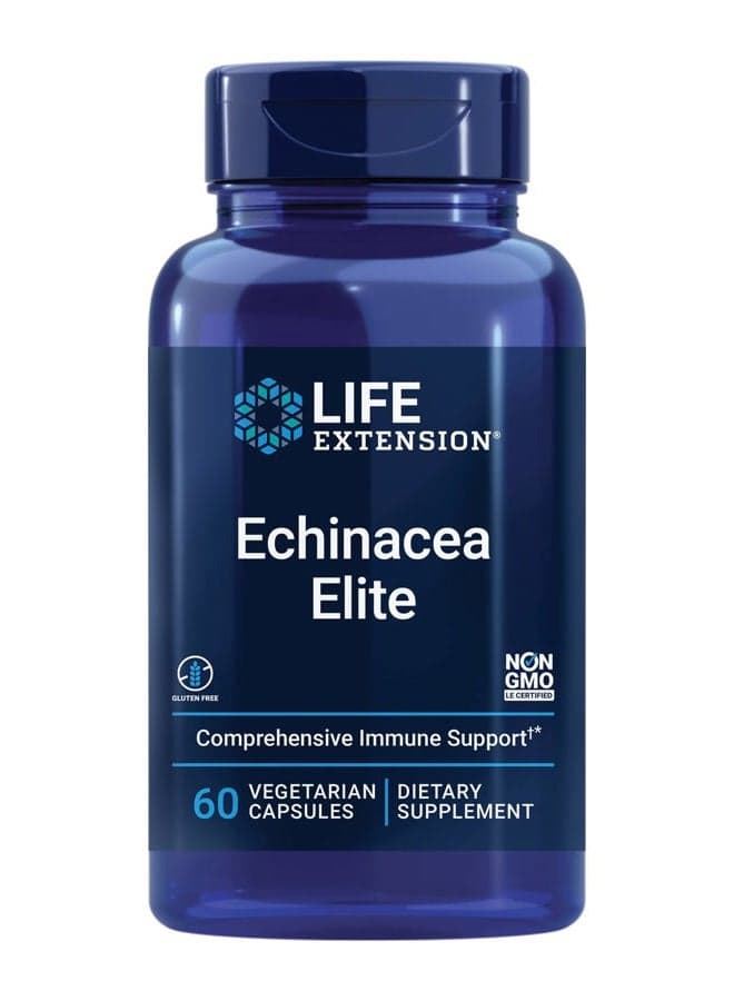 Echinacea Elite - Fight Immune Challenges with Two Types of Echinacea Herb - Echinacea Supplement Pills for Immune Support - Gluten Free, Non-GMO -60 Vegetarian Capsules