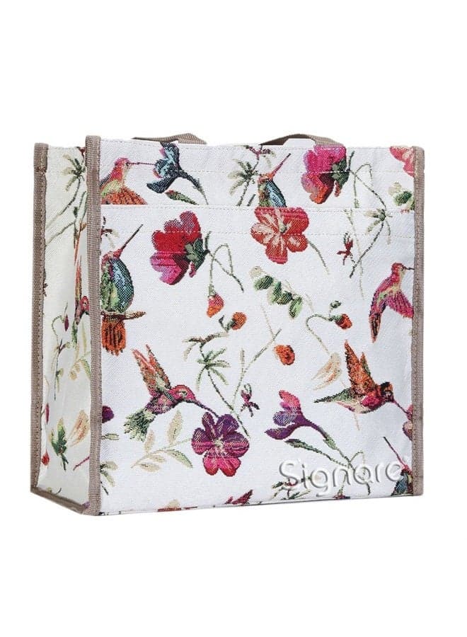 Tapestry Shoulder Bag Shopping Bag for Women with Hummingbird Design (Shop-HUMM)