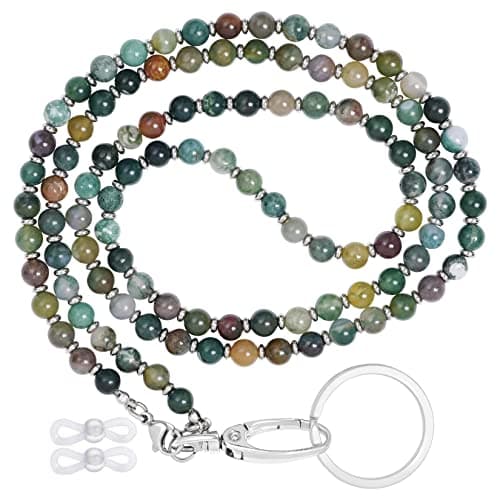 Miayon Beaded Lanyards ID Lanyard Badge Holder for Women Teacher Neck Bead Chain Lanyards for Glasses Card Holder Face Mask Cellphone