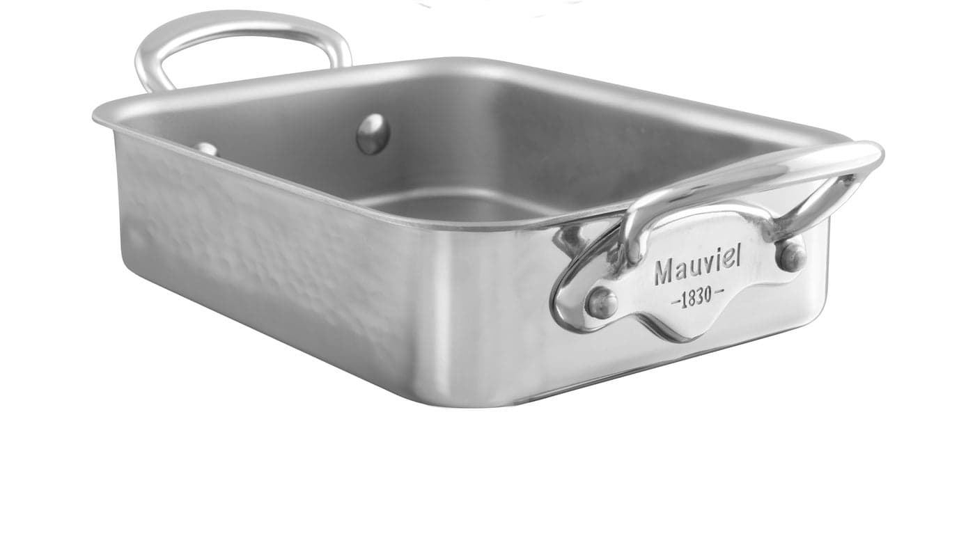 Mauviel MMinis Stainless Steel Rectangular Roasting Pan With Stainless Steel Handles 7 x 5in Made in France