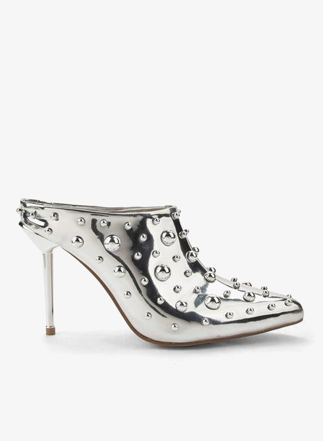 Women Studded Stiletto Heel Mules — 40