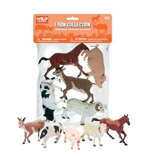 Wild Republic Farm Polybag Pig Horse Cow Sheep Goat 5 Piece CollectionMulti