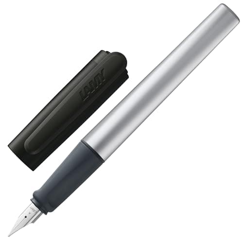 LAMY nexx black Fountain Pen with slipproof grip polished steel nib in size M triangular aluminum body including LAMY T 10 blue cartridge RightHanded