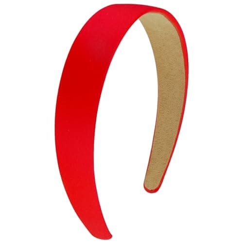 Wecoe Red Headband Valentines Day 12 Inch Wide Silk Satin Headband Women Non Slip Fashion Plain Head Band Solid Hair Band DIY Hair Accessories for Women Girls Diademas Para Mujer Gifts