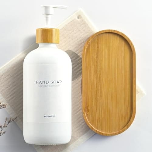 MaisoNovo Bamboo Soap Tray | Wooden Bathroom Soap Dispenser for CounterTop