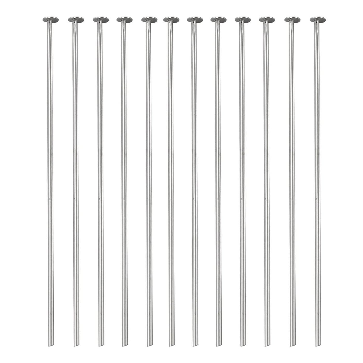 RLECS 220pcs 50mm Flat Head Pins 2 Inch Iron Headpins for DIY Jewelry Making Silver