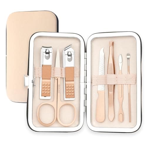 Manicure Set Nail Clipper Kit Nail Clipper Set Nail Care Kit 8 In 1 Professional Manicure Kit Personal Care Stainless Steel Facial Pedicure Care Tools Grooming Kit for Women Men Rose Gold