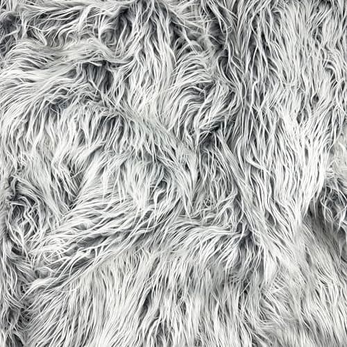 Barcelonetta | Faux Fur Fabric | Soft & Plush | Costume, Upholstery, Decoration, Sewing Material | Fluffy, Fuzzy | Shaggy, Long Pile (Grey Frost, One Yard)