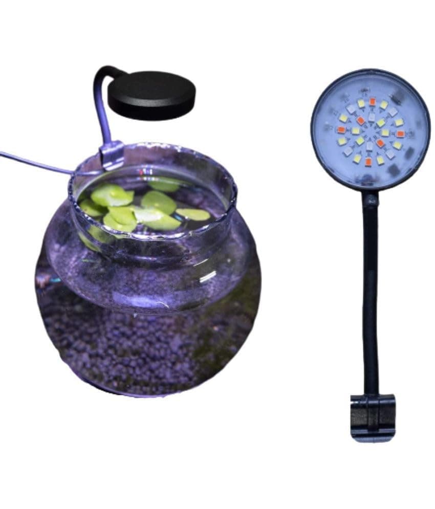 rizopets Multicolor Changing Nano Aquarium Lamp, 360-Degree Adjustable Clip Light for Small Aquarium & Fish Bowls (Black)