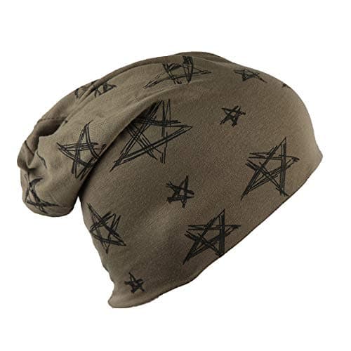 iSWEVEN Men's Beanie Cap, Cotton Slouchy Beanie and Skull Cap for Summer, Winter, Autumn & Spring Season, Can be Used as a Helmet Cap Too - Free Size (7025B, Brown)