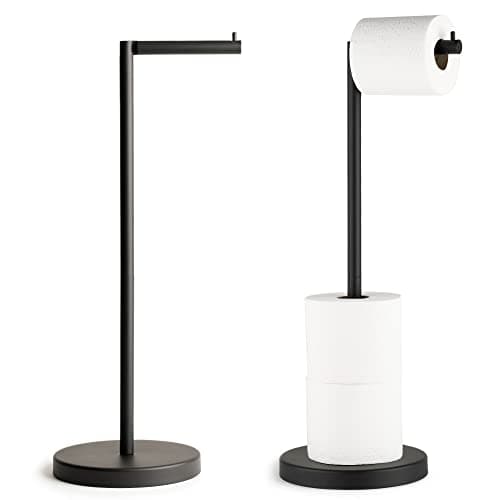Marmolux Acc Free Standing Toilet Paper Holder 1pc Bathroom Storage for 4 Rolls of Tissue Modern Stainless Steel Matte Black Toilet Paper Holder Tp Holder Stand